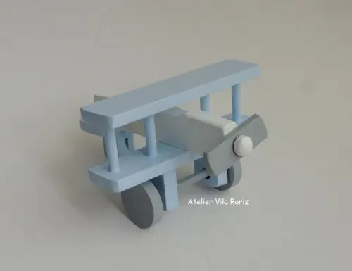 Adorno Avião 3d Azul
