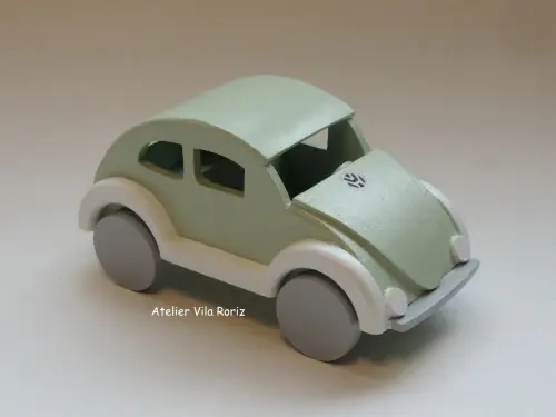Adorno Fusca 3d  Verde, Cinza e Branco