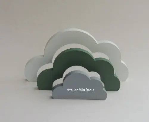 Kit Adornos: Balão 3d, Letra Inicial e Arco-íris Nuvem Verde