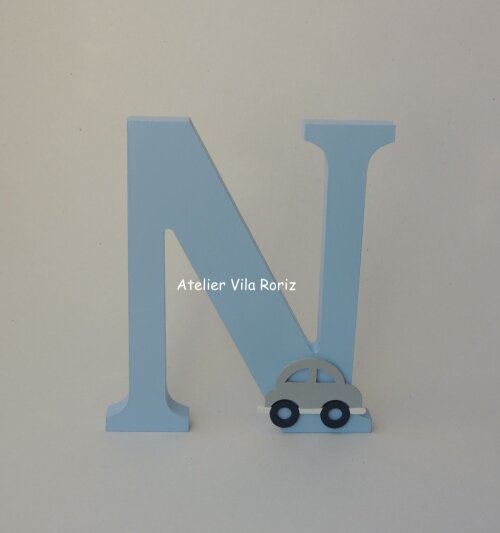 Adorno Letra Madeira Verde 20cm (Apliques Diversos)