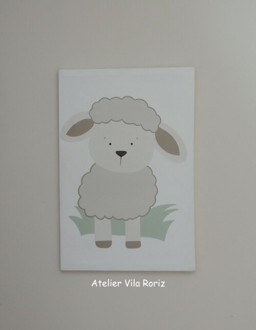 Quadro Tela Grande 40 x 60 cm Ovelha