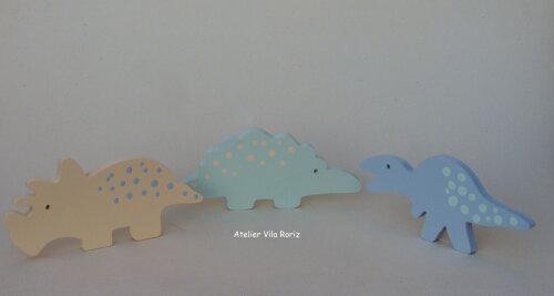 Adorno Madeira Trio Dinossauros M