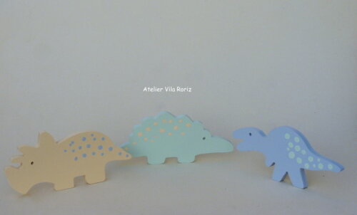 Adorno Madeira Trio Dinossauros M