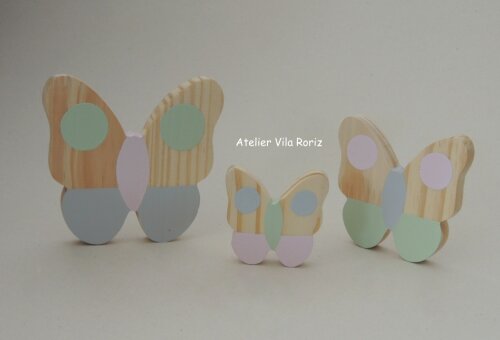 Adorno Trio Borboletas  Pinus