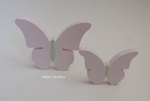 Adorno Madeira Dupla de Borboletas