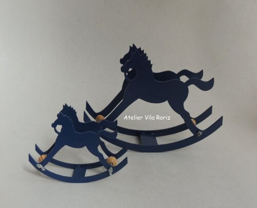 Adorno Madeira Cavalo de Balanço 3d