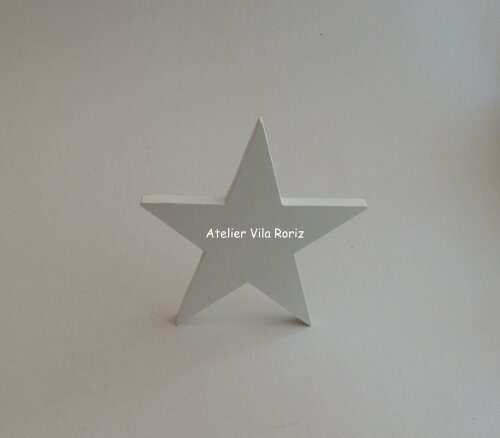 Adorno Madeira Estrela Branca
