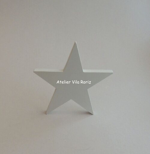 Adorno Madeira Estrela Branca