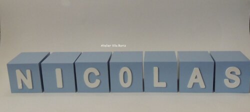Adorno Cubos 10x10 cm Letras (Valor Unitário)