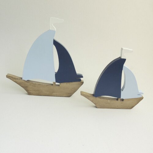 Adorno Madeira Dupla de Barcos