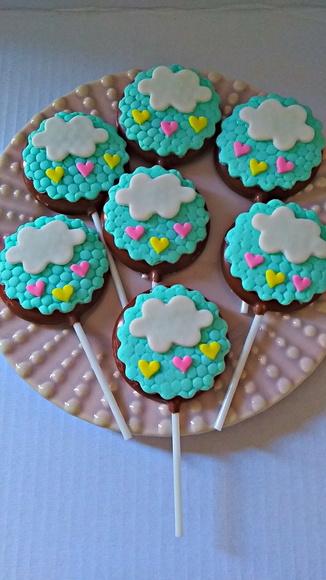 Pirulito de chocolate chuva de amor