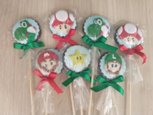 Pirulito de chocolate Mário Bros