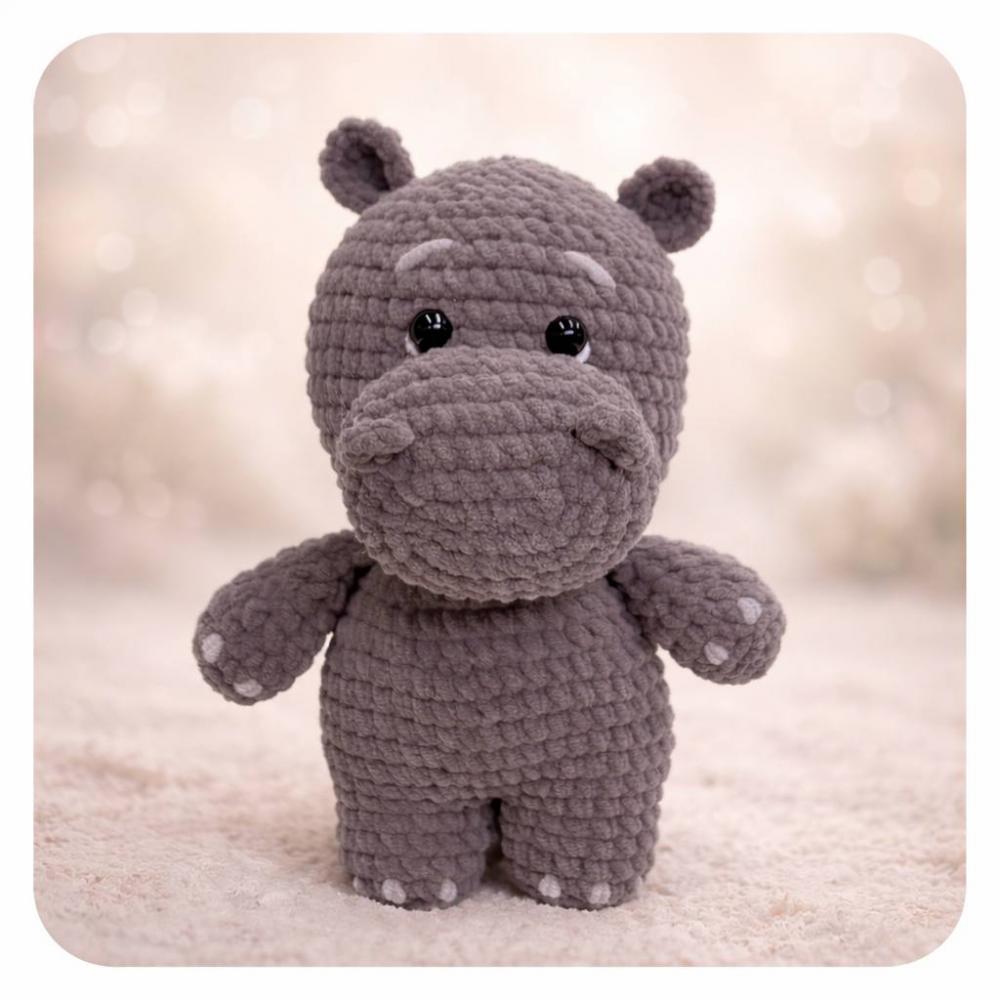 Hipopótamo Amigurumi Chenille
