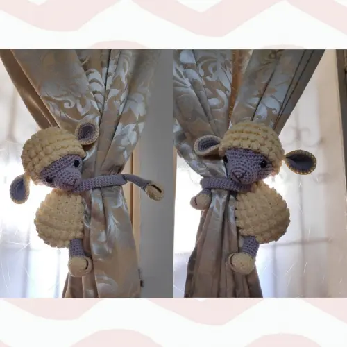Kit Ovelha Abraça Cortina Amigurumi
