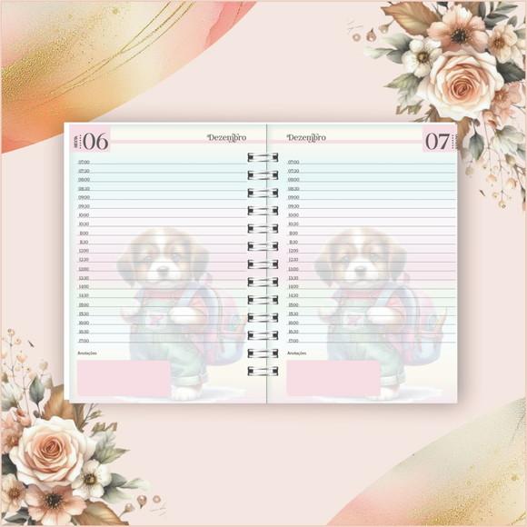 Arquivo Digital Combo Agenda Escolar Cachorrinho Aquarela 02