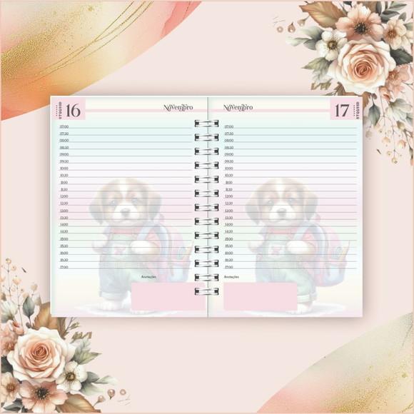 Arquivo Digital Combo Agenda Escolar Cachorrinho Aquarela 02