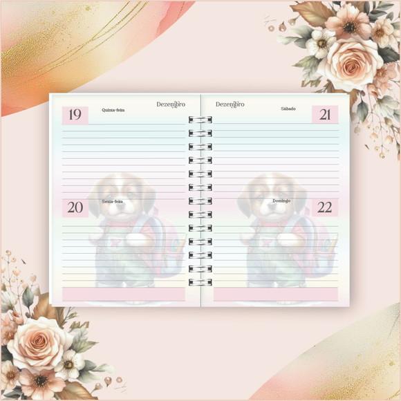 Arquivo Digital Combo Agenda Escolar Cachorrinho Aquarela 02