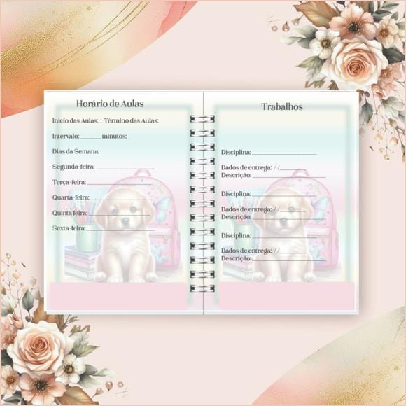 Arquivo Digital Combo Agenda Escolar Cachorrinho Aquarela 03