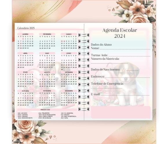 Arquivo Digital Combo Agenda Escolar Cachorrinho Aquarela 04