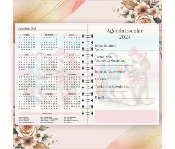 Arquivo Digital Combo Agenda Escolar Cachorrinho Aquarela 05