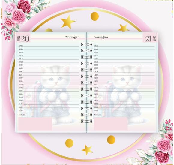 Arquivo Digital Combo Agenda Escolar Gatinho Aquarela 04