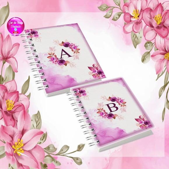 Coleção Capas Alfabeto Floral Rosa Pink 2024 Arquivo Digital