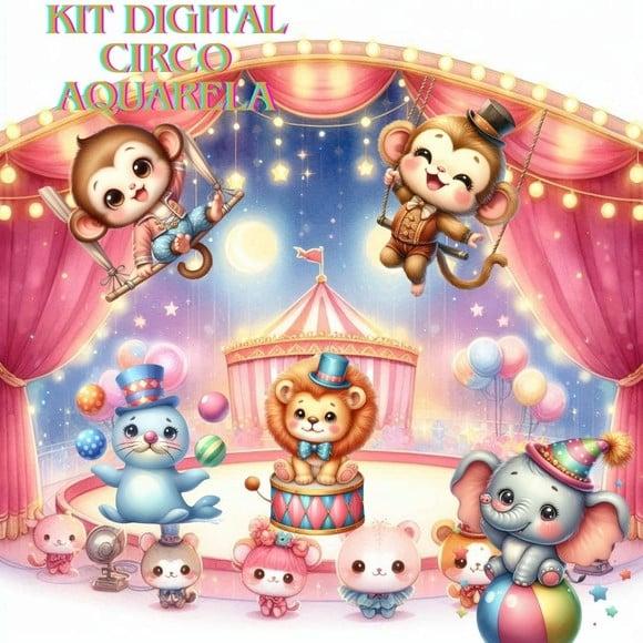 Kit Circo Digital Aquarela