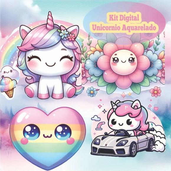 Kit Digital de Unicórnio Kawaii