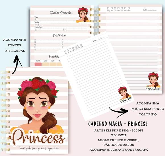 Pack Cadernos Princesas - Arquivo Digital