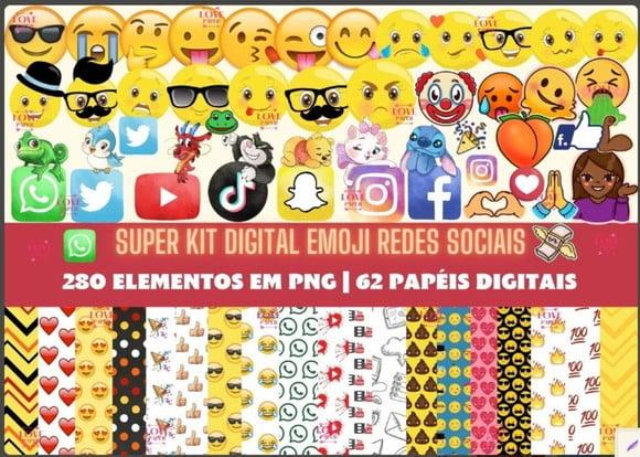 Super Kit Digital Emoji Redes Sociais