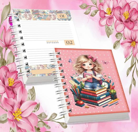 Volta às Aulas Arquivo Digital Combo Agenda Menina 03
