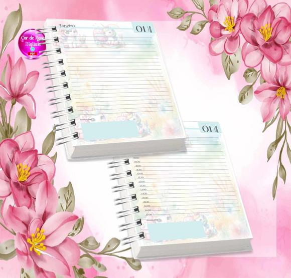 Volta às Aulas Arquivo Digital Combo Agenda Unicornio