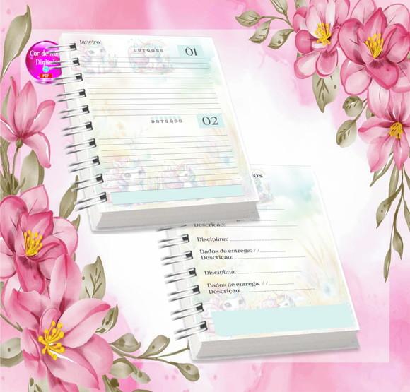 Volta às Aulas Arquivo Digital Combo Agenda Unicornio