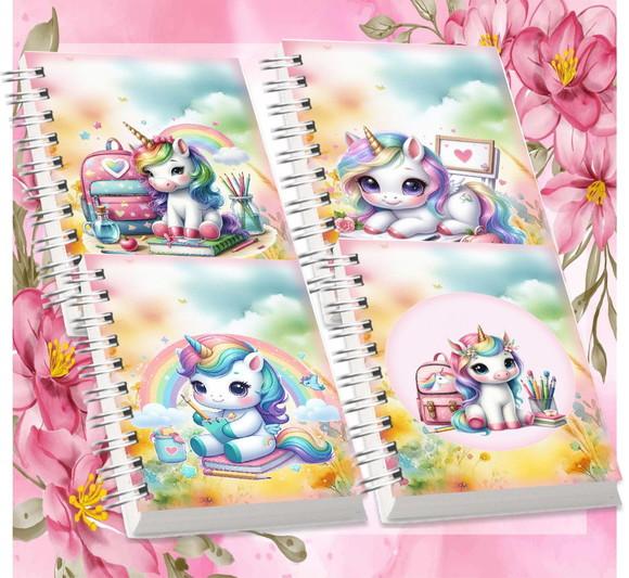 Volta às Aulas Arquivo Digital Combo Agenda Unicornio