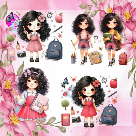 Volta às Aulas Kit Digital com 36 Personagens e 19 Elementos