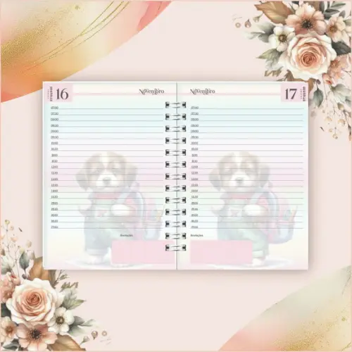 Arquivo Digital Combo Agenda Escolar Cachorrinho Aquarela 02