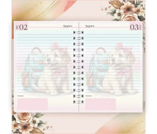 Arquivo Digital Combo Agenda Escolar Cachorrinho Aquarela 05