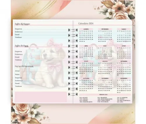 Arquivo Digital Combo Agenda Escolar Cachorrinho Aquarela 05