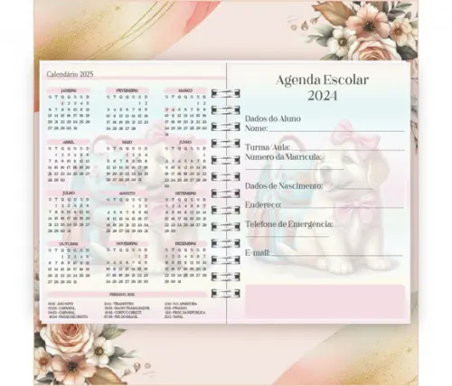 Arquivo Digital Combo Agenda Escolar Cachorrinho Aquarela 05