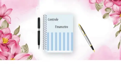 Caderno controle financeiro Azul