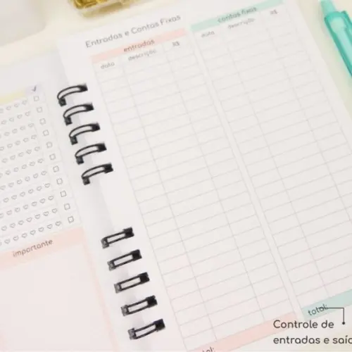 Combo Cadernos Controle Financeiro Arquivo Digital