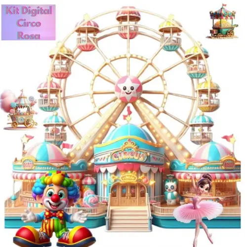 Kit Digital Circo Rosa
