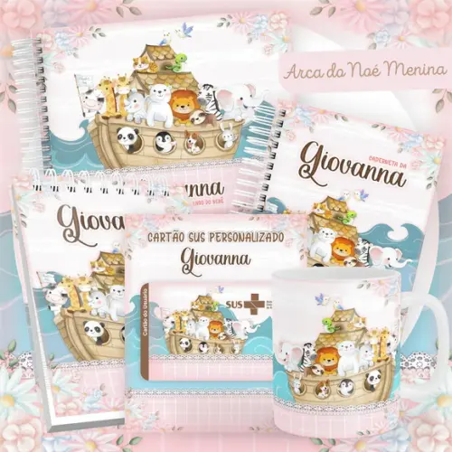 Kit Encadernação Baby Completo ? Arca de Noé Menina