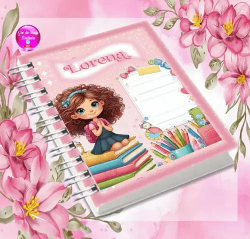 Volta às Aulas Arquivo Digital Combo Agenda Menina