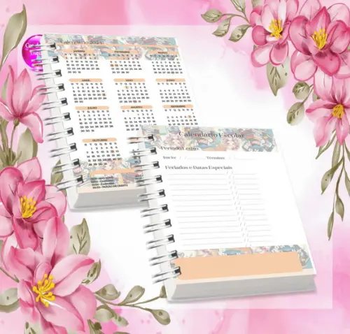 Volta às Aulas Arquivo Digital Combo Agenda Menina 03