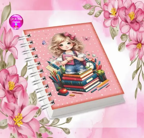 Volta às Aulas Arquivo Digital Combo Agenda Menina 03