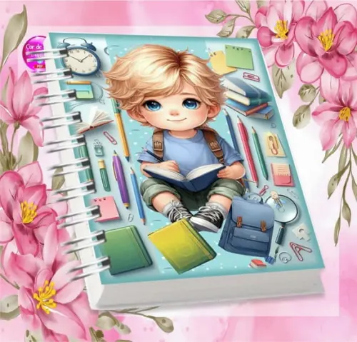 Volta às Aulas Arquivo Digital Combo Agenda Menino