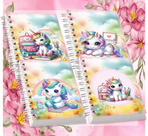 Volta às Aulas Arquivo Digital Combo Agenda Unicornio