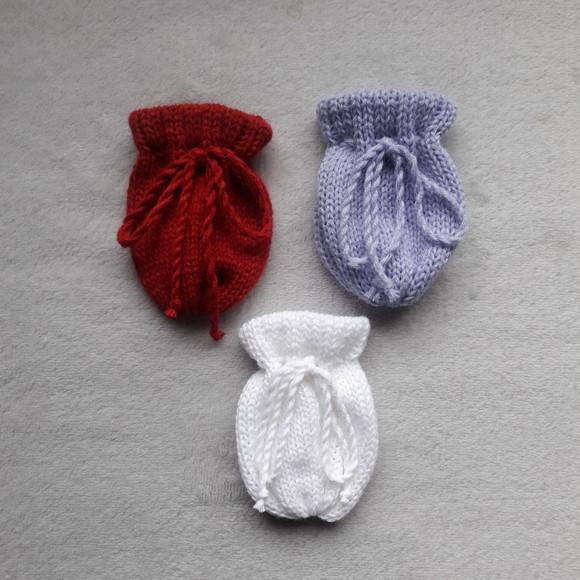 Combo Luvas em Tricô para Bebê Maternidade