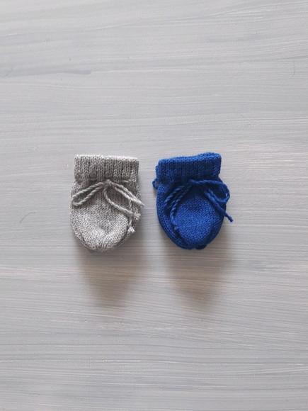 Combo Luvas para Bebê em Tricô de Lã Rn